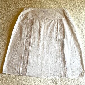 Mirasol Embroidered Cotton Skirt Womens Medium White Cottage core Coastal Fairy